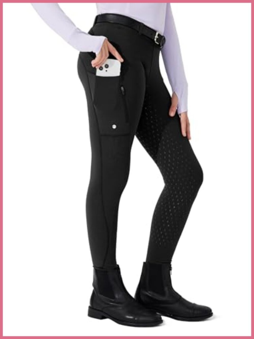 Girls Fleece Lined Riding Pants Equestrian Breeches Full Seat